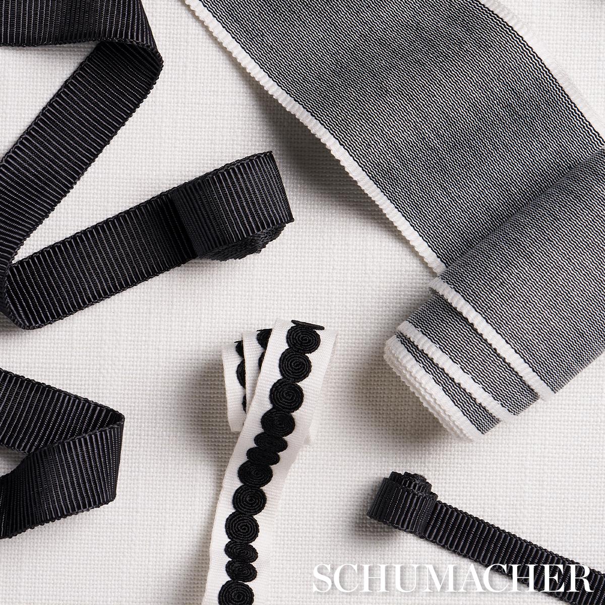 Schumacher Charcoal Narrow Faille Tape