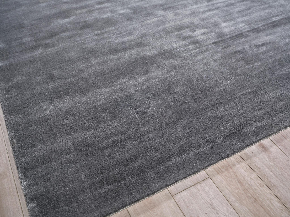 Exquisite Rugs Exquisite Rugs Velutto Modern Handmade Silky Nylon in 6540 Gray 9' x 12' Area Rug