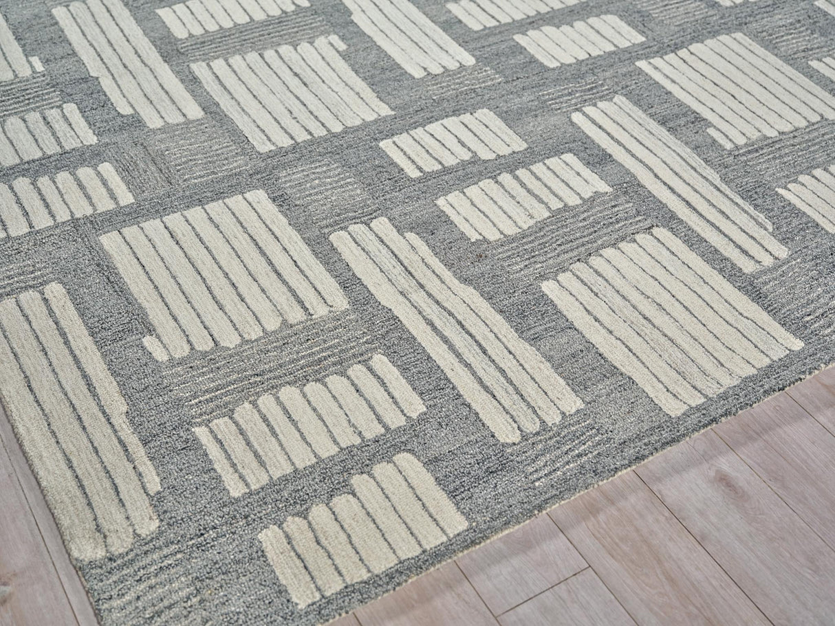 Exquisite Rugs Exquisite Rugs Naturals Handmade New Zealand Wool in 6787 Ivory/Silver 10' x 14' Area Rug