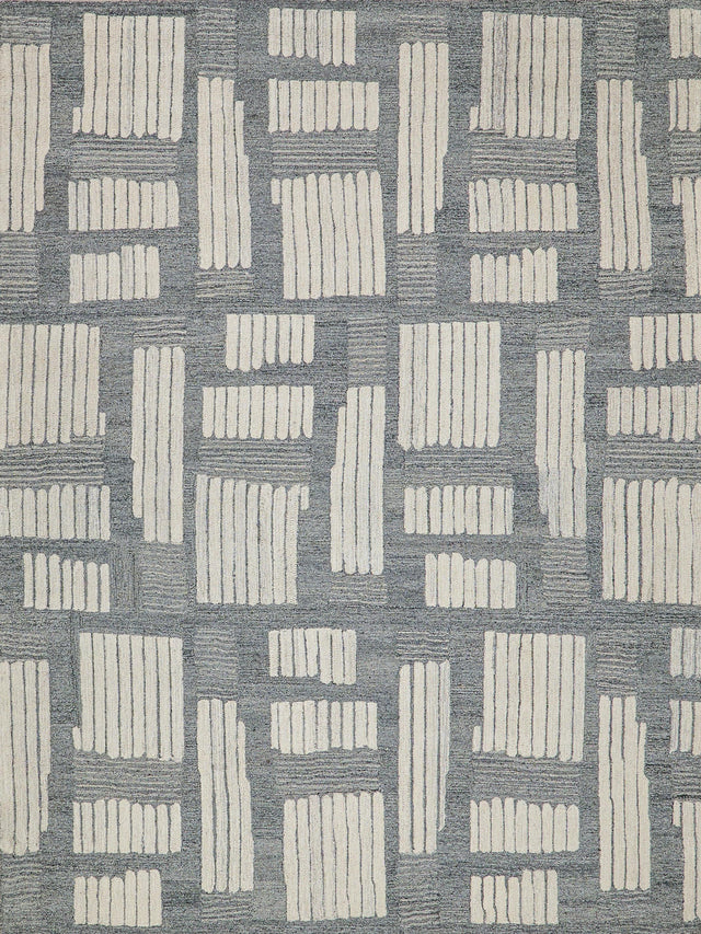 Exquisite Rugs Exquisite Rugs Naturals Handmade New Zealand Wool in 6787 Ivory/Silver 5' x 8' Area Rug