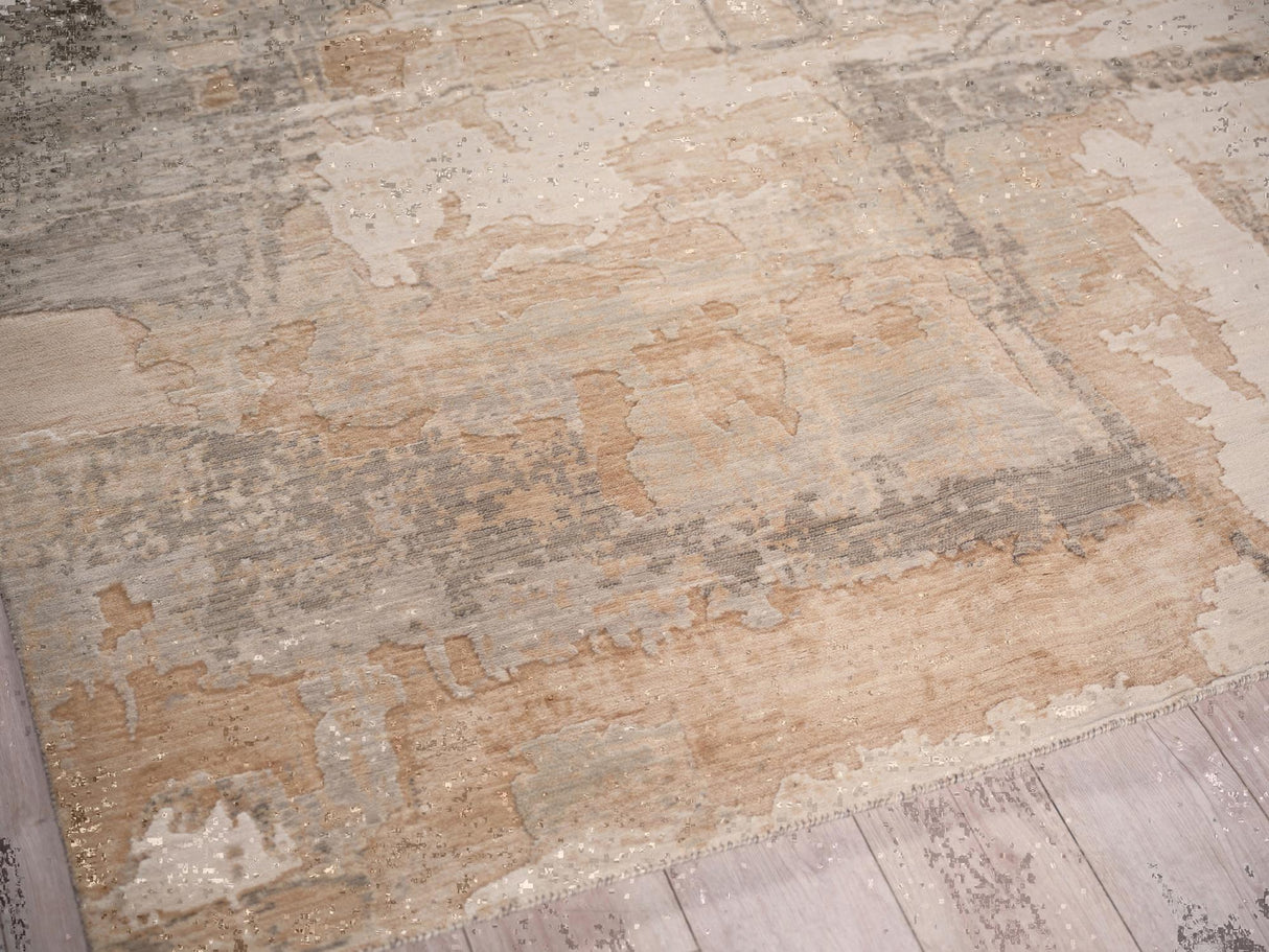 Exquisite Rugs Exquisite Rugs Infinity Handmade Wool/Nylon in 7130 Silver/Beige 10' x 14' Area Rug