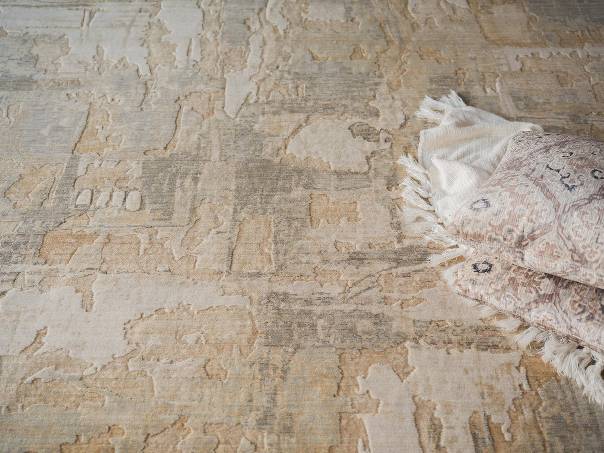 Exquisite Rugs Exquisite Rugs Infinity Handmade Wool/Nylon in 7130 Silver/Beige 10' x 14' Area Rug