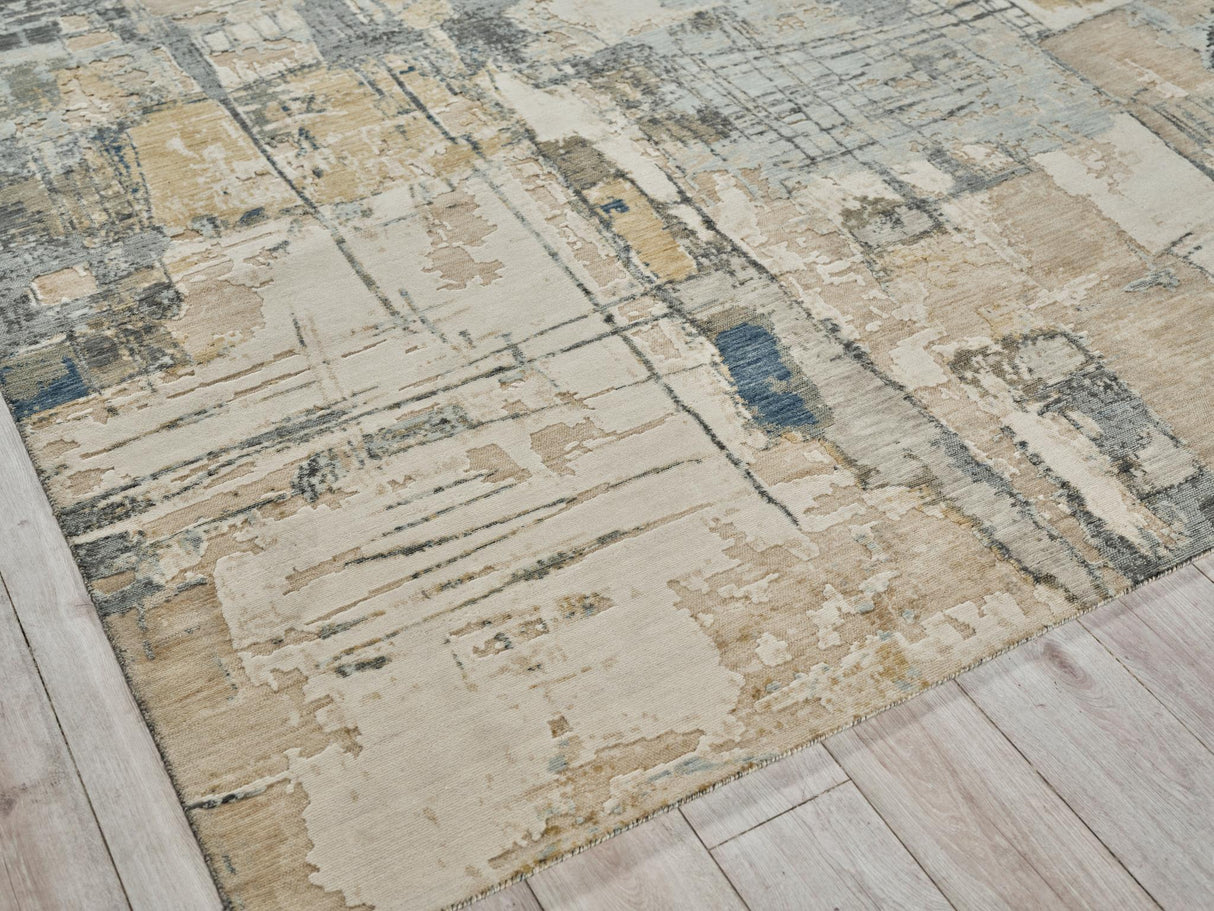 Exquisite Rugs Exquisite Rugs Infinity Handmade Wool/Nylon in 7131 Silver/Blue/Gray 9' x 12' Area Rug