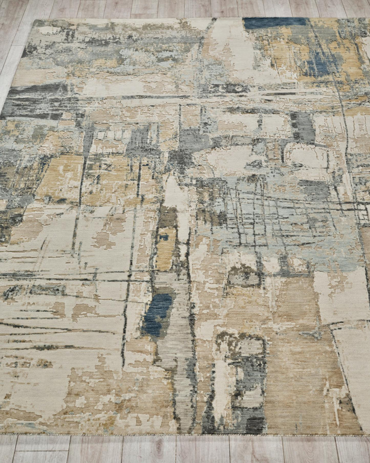 Exquisite Rugs Exquisite Rugs Infinity Handmade Wool/Nylon in 7131 Silver/Blue/Gray 9' x 12' Area Rug