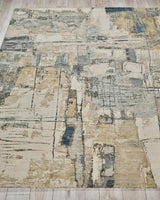 Exquisite Rugs Exquisite Rugs Infinity Handmade Wool/Nylon in 7131 Silver/Blue/Gray 9' x 12' Area Rug