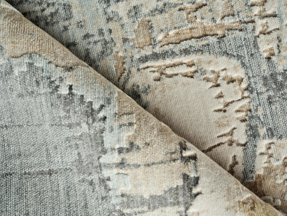 Exquisite Rugs Exquisite Rugs Infinity Handmade Wool/Nylon in 7131 Silver/Blue/Gray 9' x 12' Area Rug