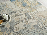 Exquisite Rugs Exquisite Rugs Infinity Handmade Wool/Nylon in 7131 Silver/Blue/Gray 9' x 12' Area Rug