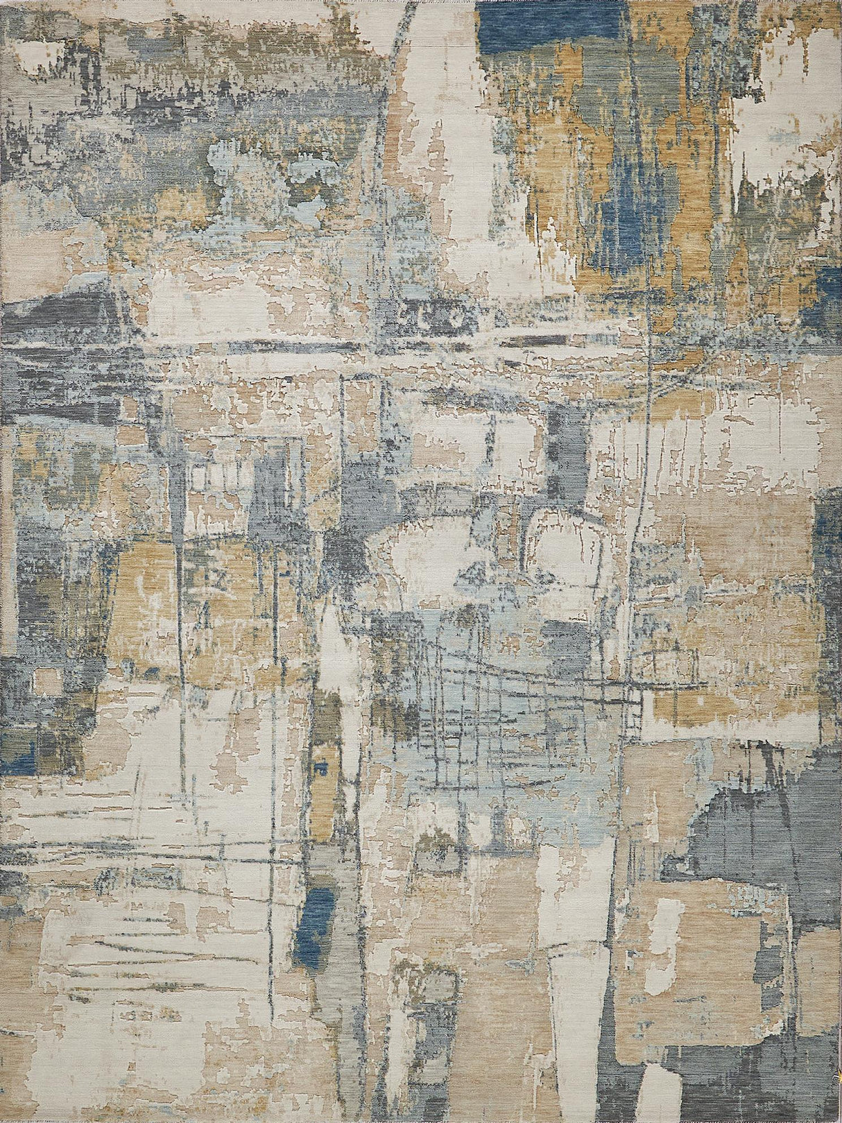 Exquisite Rugs Exquisite Rugs Infinity Handmade Wool/Nylon in 7131 Silver/Blue/Gray 9' x 12' Area Rug