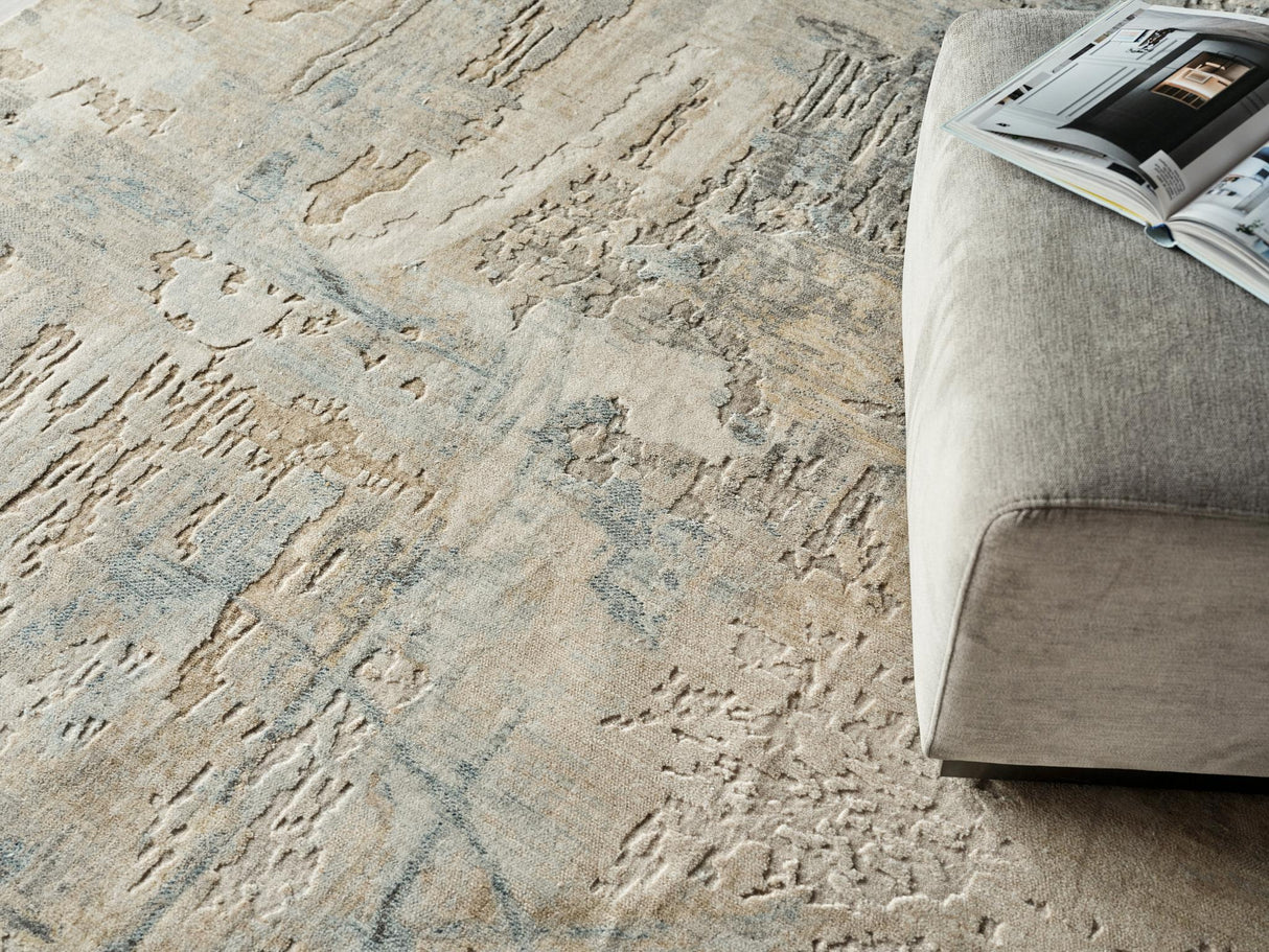 Exquisite Rugs Exquisite Rugs Infinity Handmade Wool/Nylon in 7134 Ivory/Blue/Terracotta 12' x 15' Area Rug