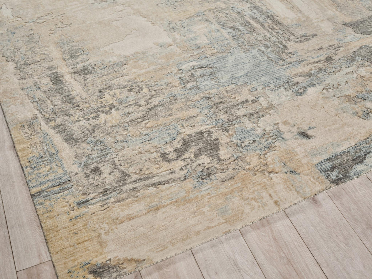Exquisite Rugs Exquisite Rugs Infinity Handmade Wool/Nylon in 7134 Ivory/Blue/Terracotta 12' x 15' Area Rug