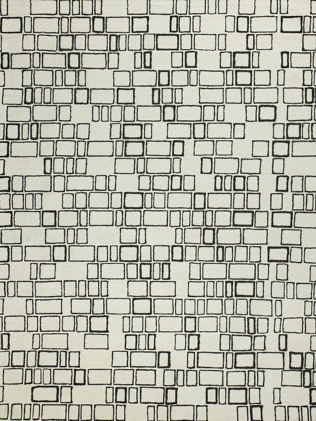 Exquisite Rugs Exquisite Rugs Soho Handmade Hand Tufted New Zealand Wool 7135 Ivory/Black 8' x 10' Area Rug