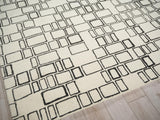 Exquisite Rugs Exquisite Rugs Soho Handmade Hand Tufted New Zealand Wool 7135 Ivory/Black 8' x 10' Area Rug