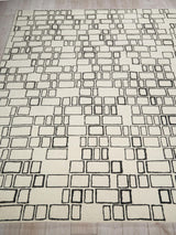Exquisite Rugs Exquisite Rugs Soho Handmade Hand Tufted New Zealand Wool 7135 Ivory/Black 8' x 10' Area Rug