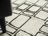 Exquisite Rugs Exquisite Rugs Soho Handmade Hand Tufted New Zealand Wool 7135 Ivory/Black 8' x 10' Area Rug