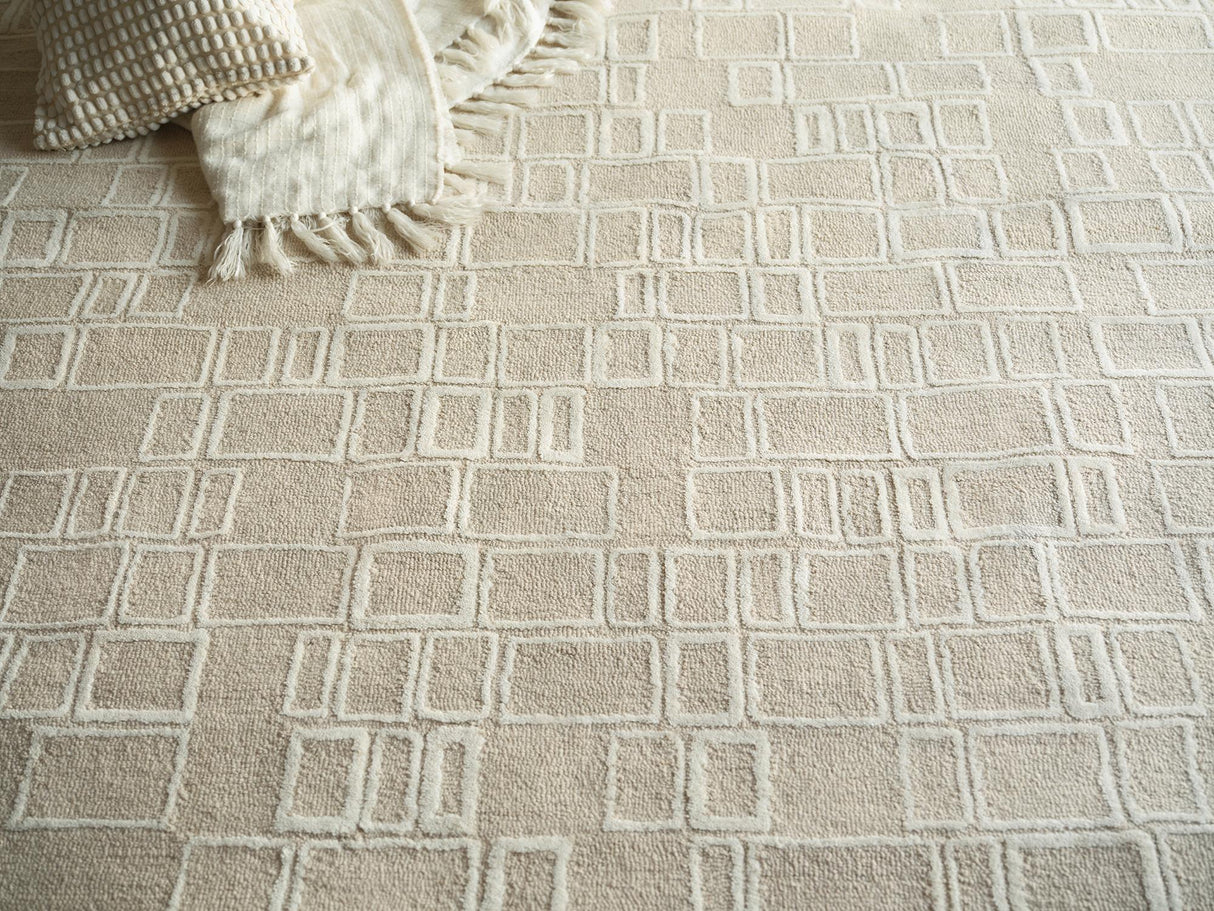 Exquisite Rugs Exquisite Rugs Soho Handmade Hand Tufted New Zealand Wool 7136 Beige/Ivory 12' x 15' Area Rug