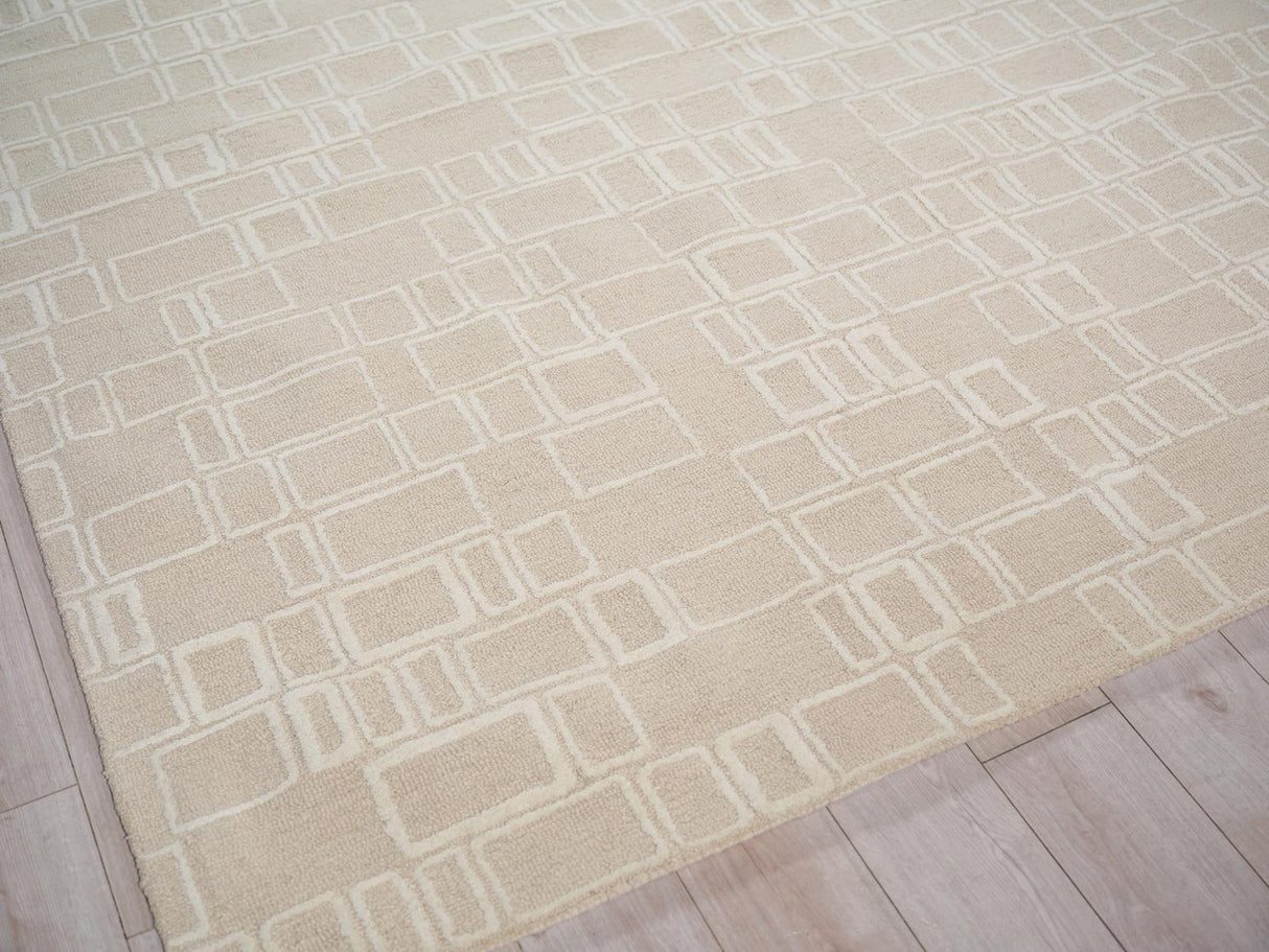 Exquisite Rugs Exquisite Rugs Soho Handmade Hand Tufted New Zealand Wool 7136 Beige/Ivory 8' x 10' Area Rug