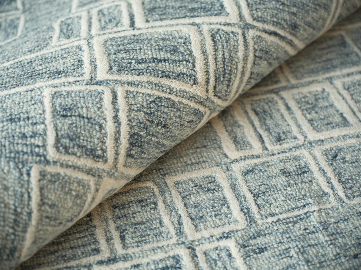 Exquisite Rugs Exquisite Rugs Soho Handmade Hand Tufted New Zealand Wool 7137 Blue/Ivory 8' x 10' Area Rug