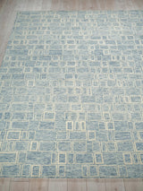 Exquisite Rugs Exquisite Rugs Soho Handmade Hand Tufted New Zealand Wool 7137 Blue/Ivory 9' x 12' Area Rug