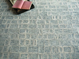 Exquisite Rugs Exquisite Rugs Soho Handmade Hand Tufted New Zealand Wool 7137 Blue/Ivory 9' x 12' Area Rug