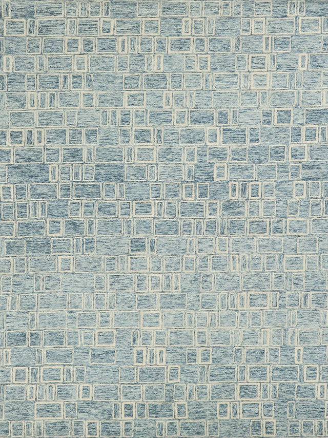 Exquisite Rugs Exquisite Rugs Soho Handmade Hand Tufted New Zealand Wool 7137 Blue/Ivory 9' x 12' Area Rug