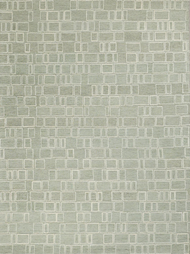 Exquisite Rugs Exquisite Rugs Soho Handmade Hand Tufted New Zealand Wool Green/Ivory 10' x 14' Area Rug