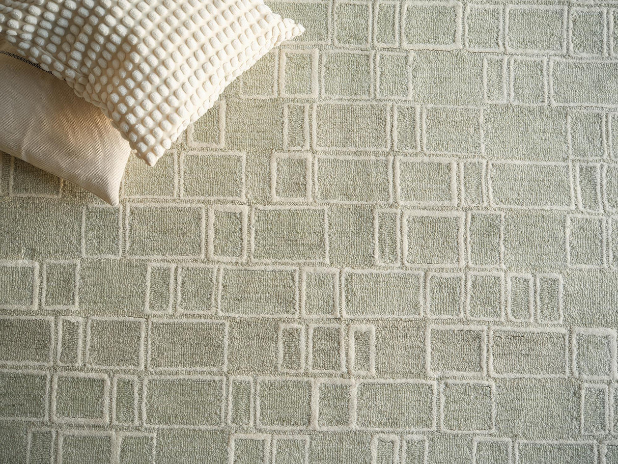 Exquisite Rugs Exquisite Rugs Soho Handmade Hand Tufted New Zealand Wool Green/Ivory 6' x 9' Area Rug
