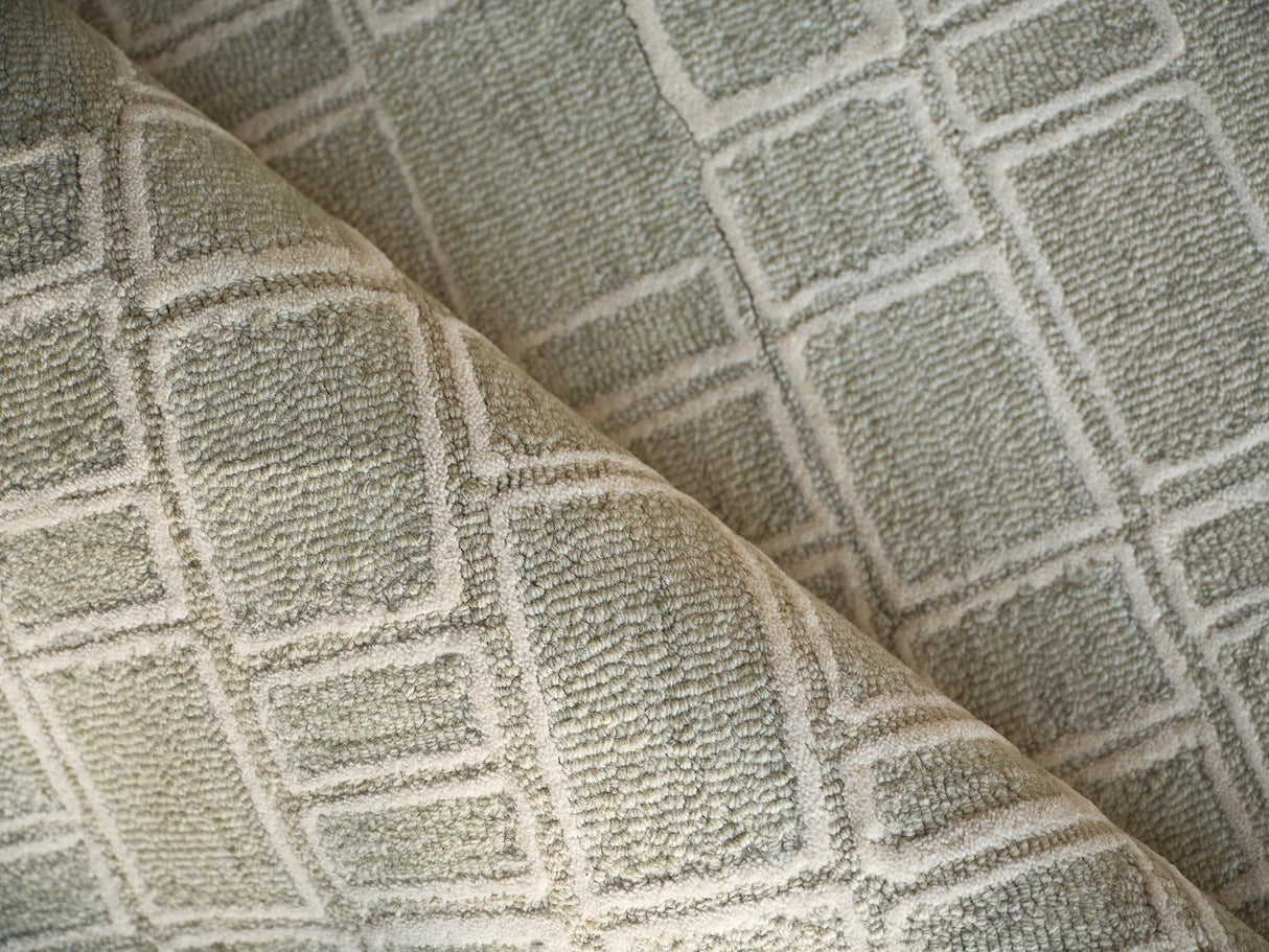 Exquisite Rugs Exquisite Rugs Soho Handmade Hand Tufted New Zealand Wool Green/Ivory 8' x 10' Area Rug
