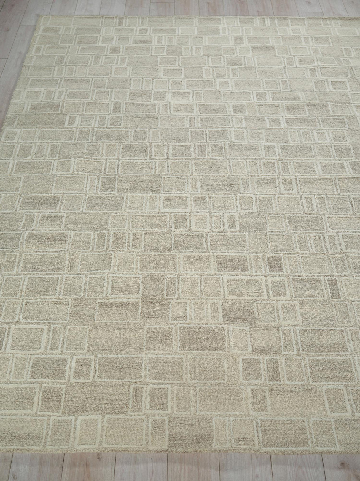 Exquisite Rugs Exquisite Rugs Soho Handmade Hand Tufted New Zealand Wool Beige/Ivory 12' x 15' Area Rug