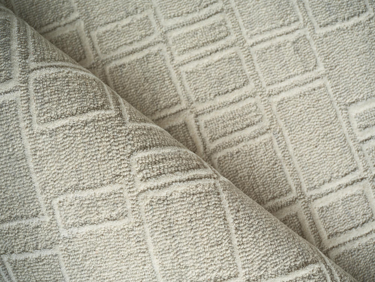 Exquisite Rugs Exquisite Rugs Soho Handmade Hand Tufted New Zealand Wool 7140 Silver/Ivory 8' x 10' Area Rug