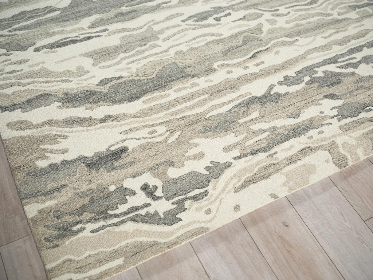 Exquisite Rugs Exquisite Rugs Cortero Handmade Hand Tufted New Zealand Wool 7156 Gray/Ivory 6' x 9' Area Rug