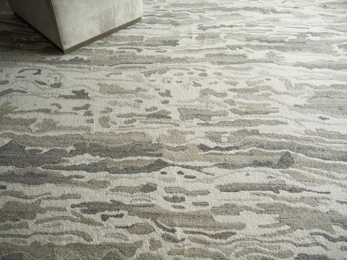 Exquisite Rugs Exquisite Rugs Cortero Handmade Hand Tufted New Zealand Wool 7156 Gray/Ivory 9' x 12' Area Rug