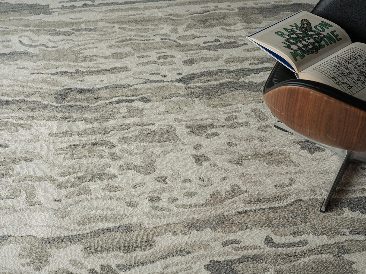 Exquisite Rugs Exquisite Rugs Cortero Handmade Hand Tufted New Zealand Wool 7156 Gray/Ivory 9' x 12' Area Rug