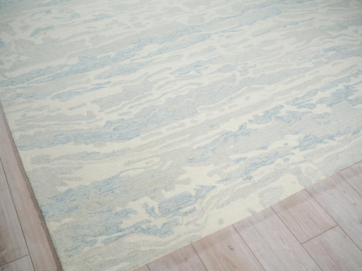 Exquisite Rugs Exquisite Rugs Cortero Handmade Hand Tufted New Zealand Wool Blue/Ivory 10' x 14' Area Rug