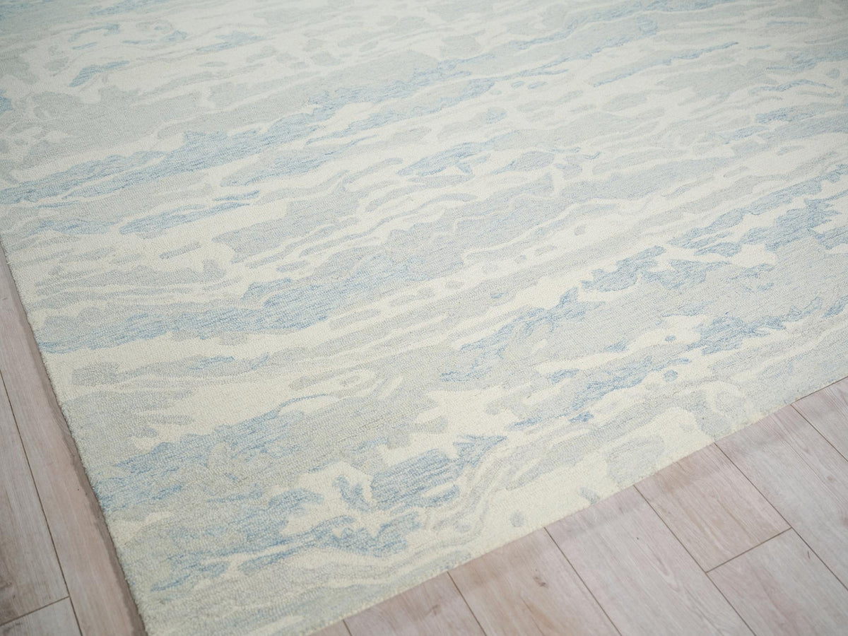 Exquisite Rugs Exquisite Rugs Cortero Handmade Hand Tufted New Zealand Wool Blue/Ivory 6' x 9' Area Rug