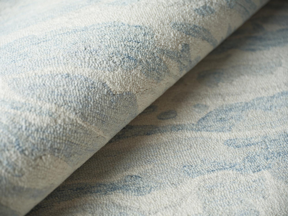 Exquisite Rugs Exquisite Rugs Cortero Handmade Hand Tufted New Zealand Wool Blue/Ivory 6' x 9' Area Rug