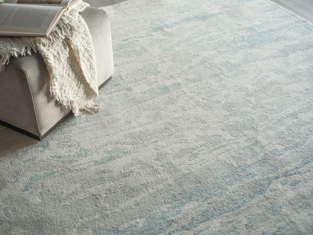Exquisite Rugs Exquisite Rugs Cortero Handmade Hand Tufted New Zealand Wool Blue/Ivory 6' x 9' Area Rug