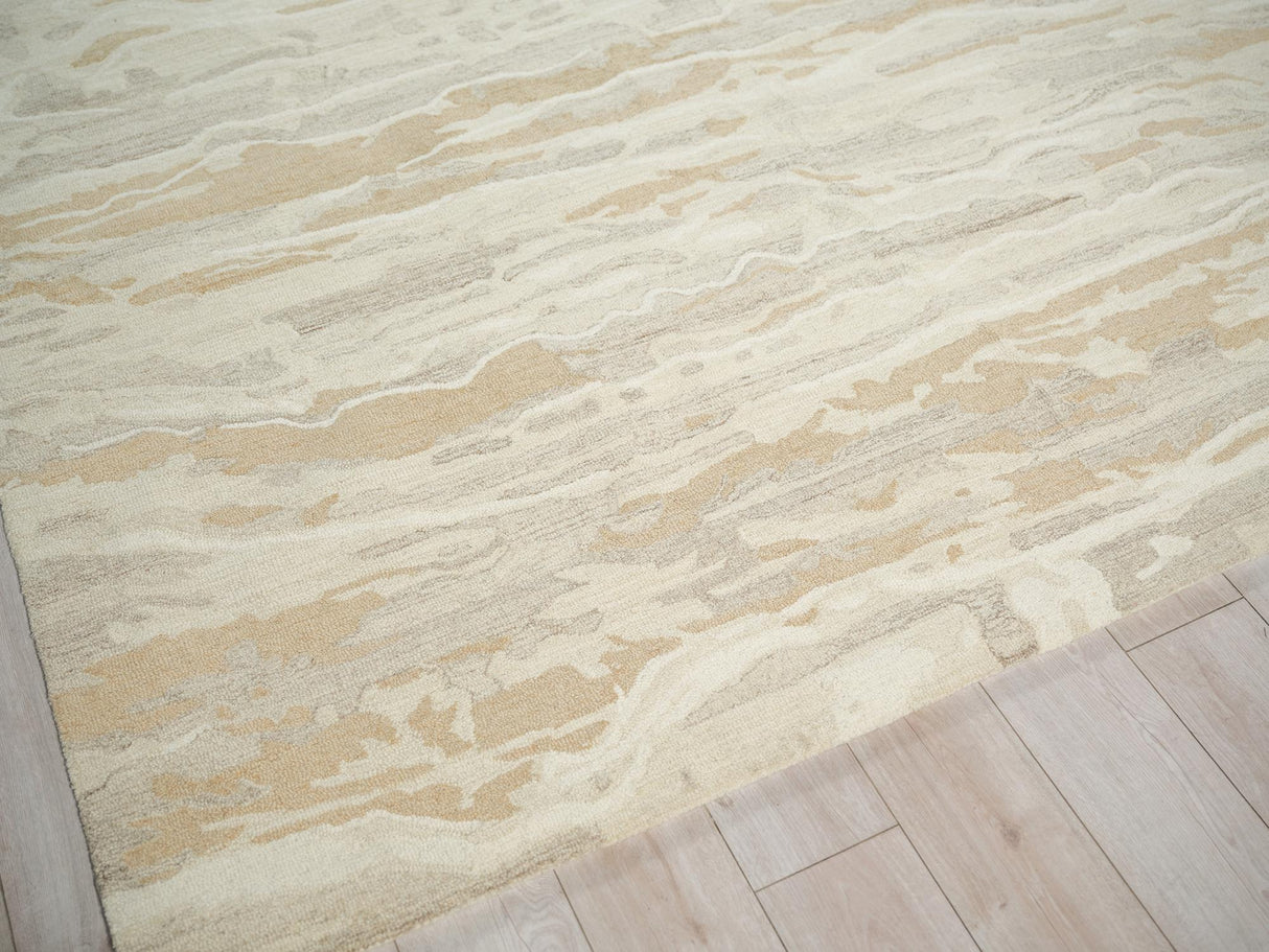 Exquisite Rugs Exquisite Rugs Cortero Handmade Hand Tufted New Zealand Wool 7158 Gold/Ivory 6' x 9' Area Rug