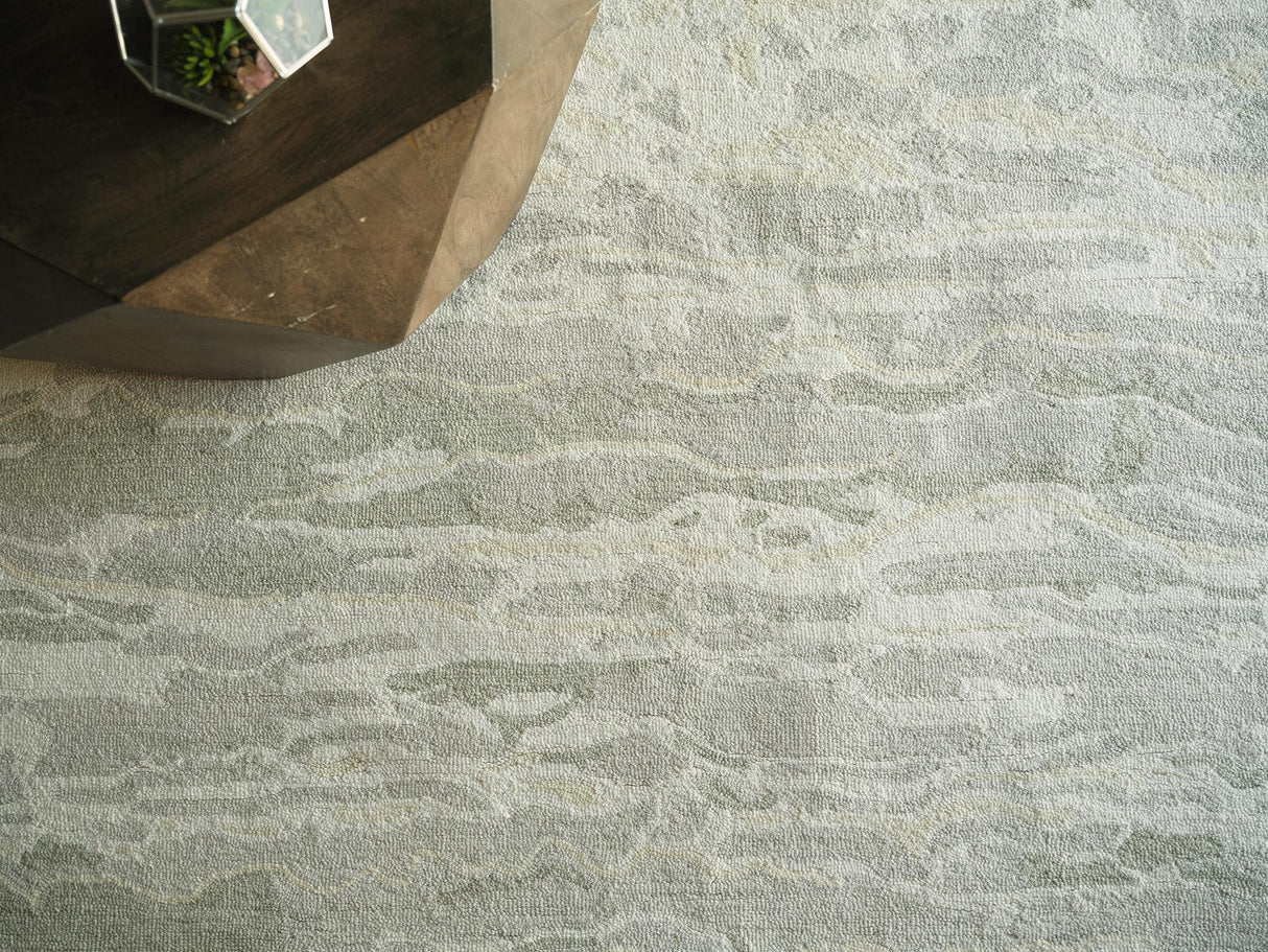 Exquisite Rugs Exquisite Rugs Cortero Handmade Hand Tufted New Zealand Wool Green/Ivory 12' x 15' Area Rug