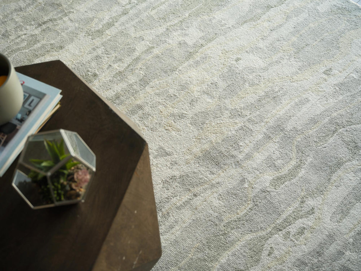 Exquisite Rugs Exquisite Rugs Cortero Handmade Hand Tufted New Zealand Wool Green/Ivory 12' x 15' Area Rug