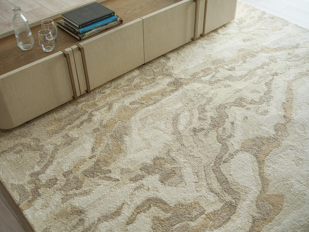 Exquisite Rugs Exquisite Rugs Cortero Handmade Hand Tufted New Zealand Wool 7163 Gold/Ivory 12' x 15' Area Rug