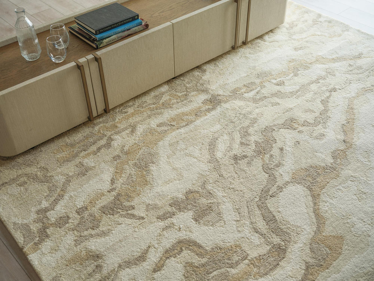 Exquisite Rugs Exquisite Rugs Cortero Handmade Hand Tufted New Zealand Wool 7163 Gold/Ivory 8' x 10' Area Rug