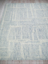 Exquisite Rugs Exquisite Rugs Breckenridge Handmade Hand Tufted New Zealand Wool 7170 Blue/Ivory 8' x 10' Area Rug