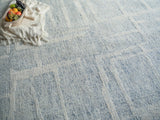 Exquisite Rugs Exquisite Rugs Breckenridge Handmade Hand Tufted New Zealand Wool 7170 Blue/Ivory 9' x 12' Area Rug