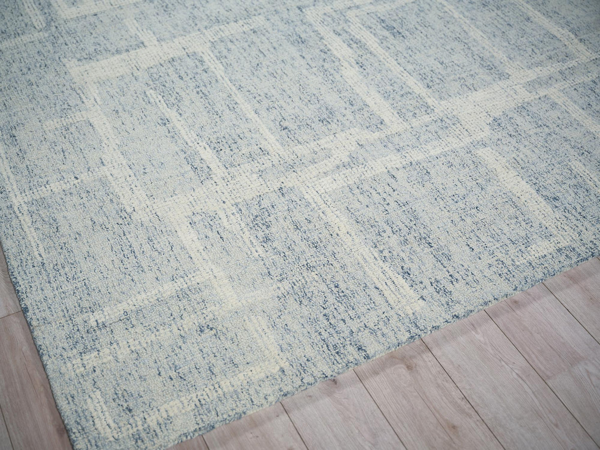 Exquisite Rugs Exquisite Rugs Breckenridge Handmade Hand Tufted New Zealand Wool 7170 Blue/Ivory 9' x 12' Area Rug