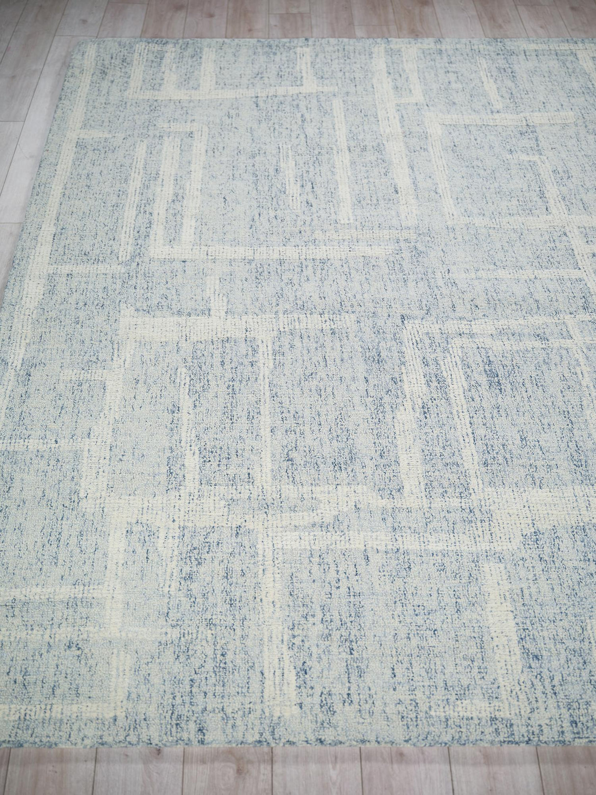 Exquisite Rugs Exquisite Rugs Breckenridge Handmade Hand Tufted New Zealand Wool 7170 Blue/Ivory 9' x 12' Area Rug