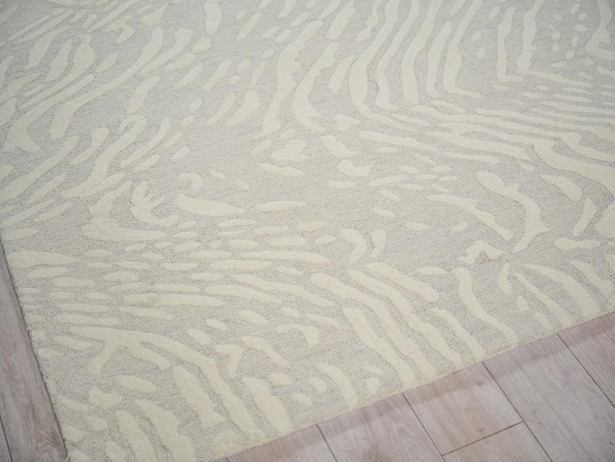 Exquisite Rugs Exquisite Rugs Entro Handmade New Zealand Wool 7181 Silver/Ivory 8' x 10' Area Rug