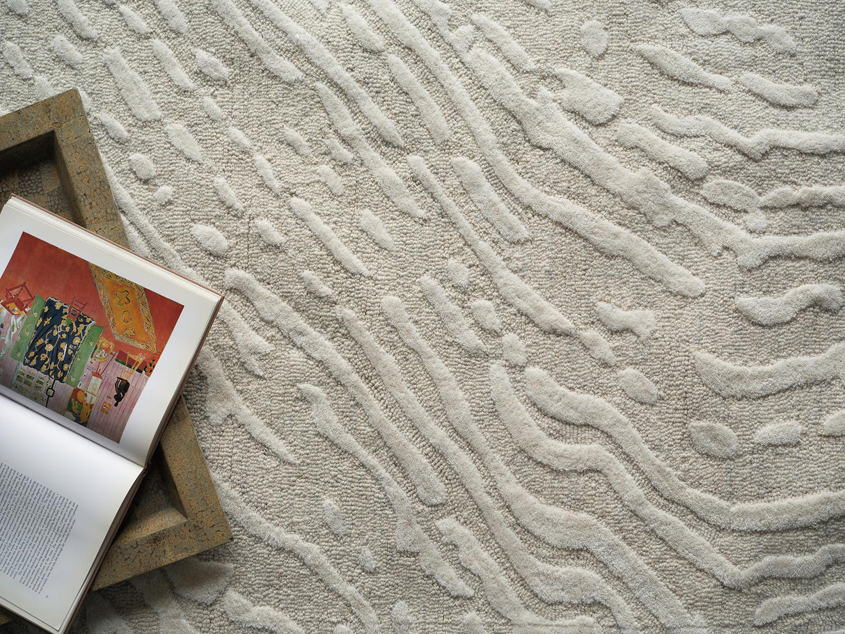 Exquisite Rugs Exquisite Rugs Entro Handmade New Zealand Wool 7181 Silver/Ivory 8' x 10' Area Rug