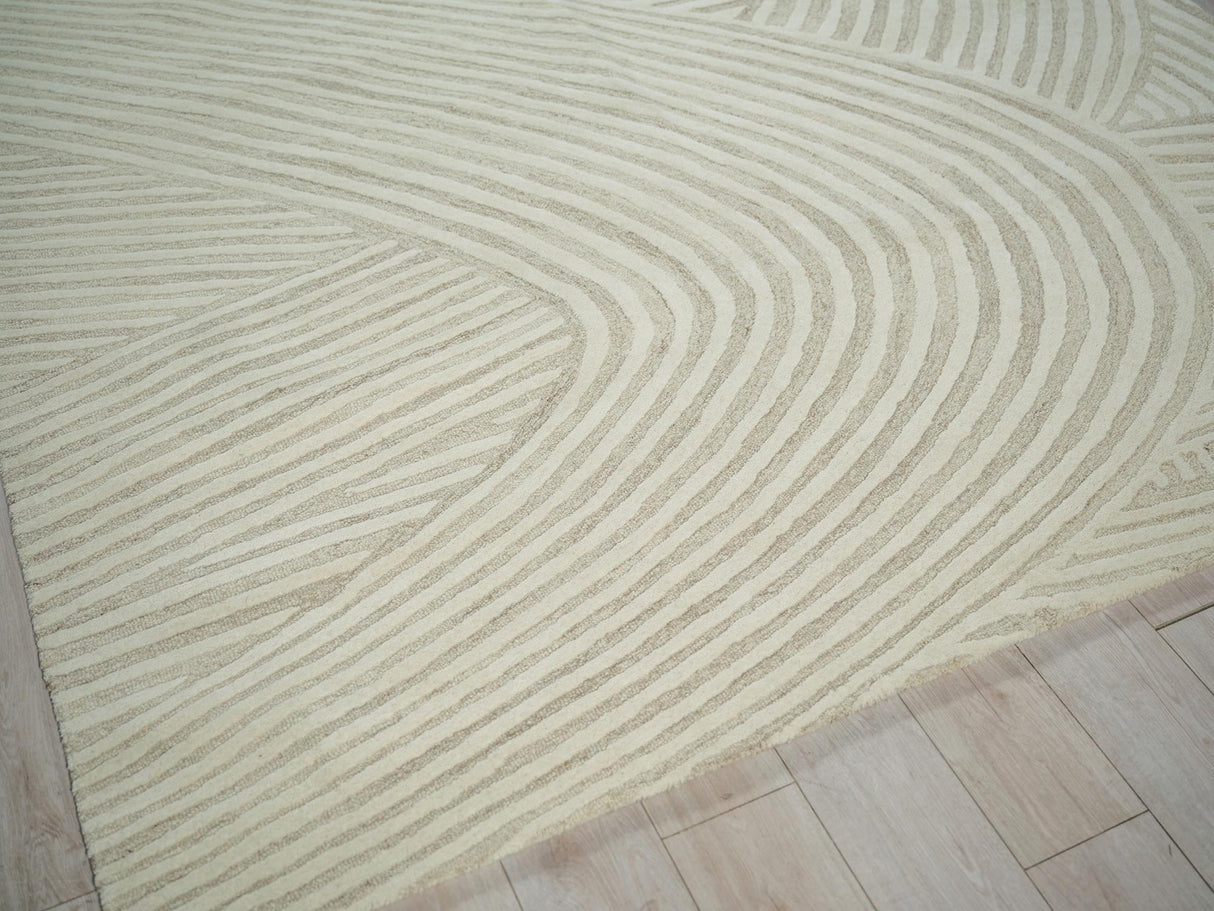 Exquisite Rugs Exquisite Rugs Entro Handmade New Zealand Wool 7183 Beige/Ivory 4' x 6' Area Rug
