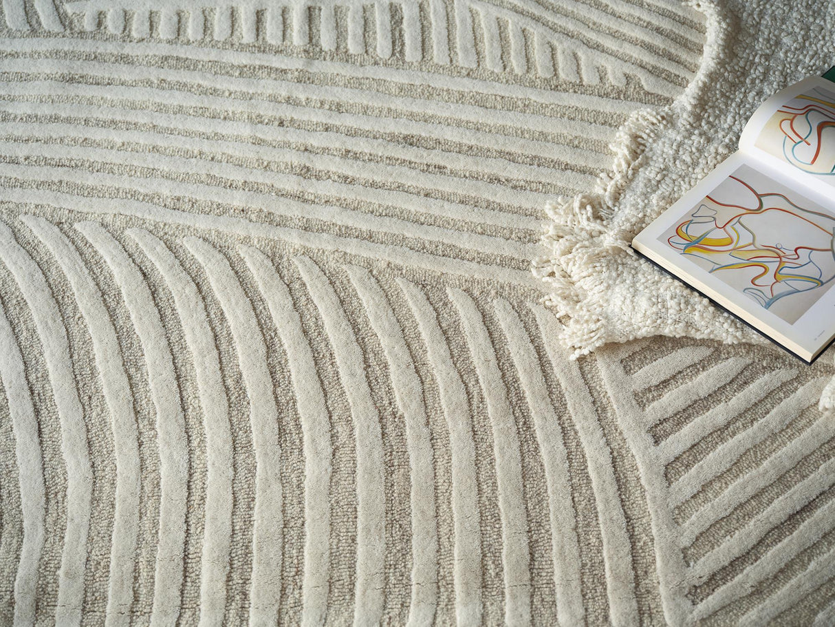 Exquisite Rugs Exquisite Rugs Entro Handmade New Zealand Wool 7183 Beige/Ivory 4' x 6' Area Rug
