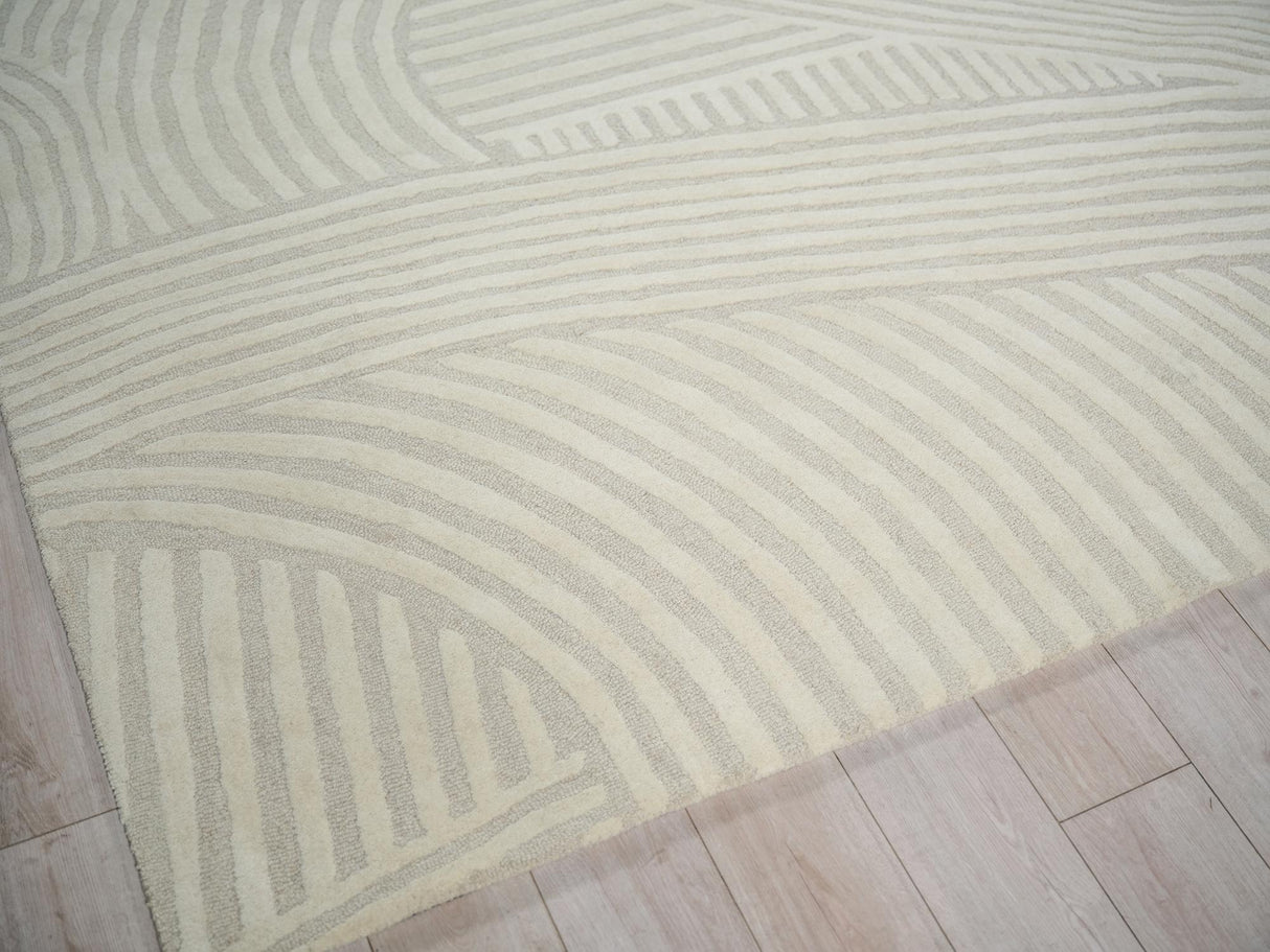 Exquisite Rugs Exquisite Rugs Entro Handmade New Zealand Wool 7184 Silver/Ivory 10' x 14' Area Rug